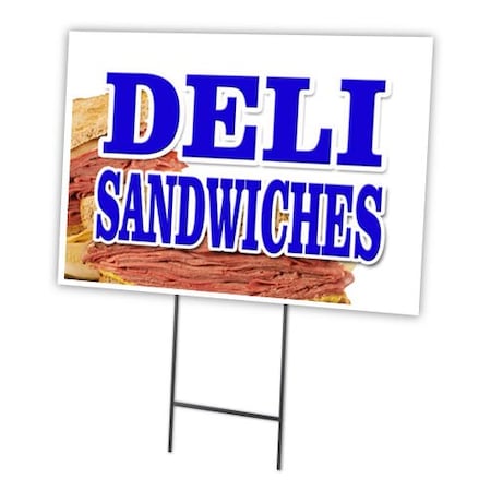 Signmission Deli Sandwiches Yard Sign & Stake outdoor plastic coroplast window, C-1824 Deli Sandwiches C-1824 Deli Sandwiches